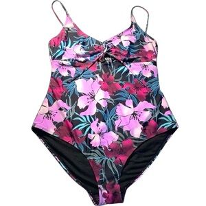 Jones New York JNY Floral Swimsuit One Piece Size XL Tropical Multicolor…